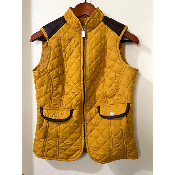 Hollyland Women's Quilted Mustard Lightweight Sleeveless Vest Small - Picture 3 of 9